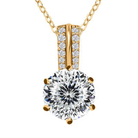 Moissanite Pendant Necklace 20 Inches in Vermeil Yellow Gold Over Sterling Silver 2.75 ctw