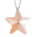 Simulated Blue Sapphire Star Pendant Necklace 20 Inches in Rhodium Over Sterling Silver and Stainless Steel - Sticky add to cart bar
