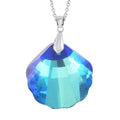 Simulated Blue Sapphire Pendant Necklace 20 Inches in Rhodium Over Sterling Silver & Stainless Steel - Sticky add to cart bar