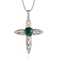 Karis African Malachite Pendant Necklace (20 Inches) in 18K YG Plated, Platinum Bond and Stainless Steel 4.65 ctw , Tarnish-Free, Waterproof, Sweat Proof Jewelry - Sticky add to cart bar
