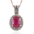 Niassa Ruby (FF), White and Champagne Zircon Pendant Necklace 20 Inches in Vermeil Rose Gold Over Sterling Silver 3.85 ctw Be the first to write a review - Sticky add to cart bar