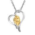 Vermeil YG and Platinum Over Sterling Silver Heart Pendant with Stainless Steel Necklace 20 Inches 4.20 Grams - Sticky add to cart bar