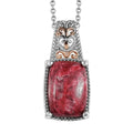 Karis Norwegian Thulite Solitaire Pendant Necklace (20 Inches) in 18K RG Plated and Platinum Bond and Stainless Steel 7.35 ctw , Tarnish-Free, Waterproof, Sweat Proof Jewelry - Sticky add to cart bar