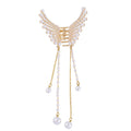 Set of 2 Resin Simulated Pearl and Austrian Crystal Hair Pin in Goldtone, Fancy Hair Pins for Women in Wedding - Sticky add to cart bar
