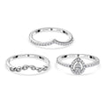 Rhapsody IGI Certified 950 Platinum Diamond E-F VS Set of 3 Stackable Ring (Size 6.0) 6.40 Grams 0.50 ctw - Sticky add to cart bar