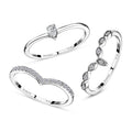 Rhapsody 950 Platinum Diamond (E-F, VS) Set of 3 Stackable Ring (Size 6.0) 0.33 ctw - Sticky add to cart bar