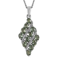 Tanzanian Natural Green Apatite and White Zircon Pendant Necklace 20 Inches in Platinum Over Sterling Silver 2.35 ctw - Sticky add to cart bar