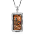 Matrix Meteorite Fire Opal Pendant Necklace (20 Inches) in Copper with Magnet and Stainless Steel 8.00 ctw - Sticky add to cart bar