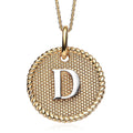 Doorbuster 14K YG and Platinum Over Sterling Silver Medallion Coin Initial D Pendant Necklace (20 Inches) (5.60 g) - Sticky add to cart bar