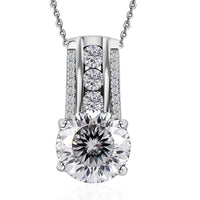 120 Facets Moissanite Pendant Necklace 20 Inches in Platinum Over Sterling Silver 3.85 ctw