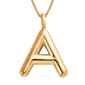 Vermeil YG Over Sterling Silver Initial A Pendant Necklace (20 Inches) (6.65 g) - Sticky add to cart bar