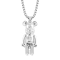 Bear Pendant in Silvertone with Stainless Steel Necklace - Sticky add to cart bar