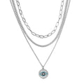 White and Multi Color Austrian Crystal Set of 3 Necklace 17-19 Inches in Silvertone - Sticky add to cart bar