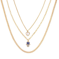 Multi Color Enameled Set of 2 Necklace 17-19 Inches in Goldtone