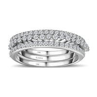 Iliana 18K White Gold Diamond Stackable Set of 3 Band Ring (Size 6.0) (4.90 g) 0.50 ctw