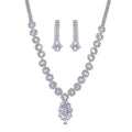 Austrian Crystal Necklace 20-22 Inches and Earrings in Silvertone - Sticky add to cart bar