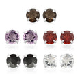 Set of 5 Smoky Quartz, Black Spinel, Rhodolite Garnet, White Topaz, and Pink Amethyst Earrings in Sterling Silver 4.80 ctw - Sticky add to cart bar