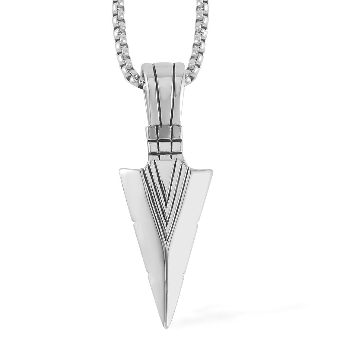 Cross Pendant Necklace 27.5 Inches in Stainless Steel
