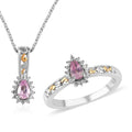 Narsipatnam Purple Spinel, White Zircon Ring (Size 5.0) and Pendant Necklace (20 Inches) in Vermeil YG and Platinum Over Sterling Silver 0.90 ctw - Sticky add to cart bar