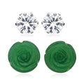 Amethyst and Simulated Diamond Set of 2 Stud Earrings in Stainless Steel 8.40 ctw - Sticky add to cart bar