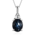 India Star Ruby and White Zircon Pendant Necklace 20 Inches in Platinum Over Sterling Silver 5.15 ctw - Sticky add to cart bar