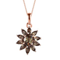 Premium Jenipapo Andalusite Floral Pendant Necklace 20 Inches in Vermeil Rose Gold Over Sterling Silver 2.40 ctw - Sticky add to cart bar