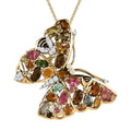 GP Trionfo Collection Premium Multi-Tourmaline Pendant Necklace,  Butterfly Pendant Necklace, White Zircon Accent Pendant Necklace, 20 Inch Necklace, Vermeil Yellow Gold Over Sterling Silver Pendant Necklace 4.80 ctw - Sticky add to cart bar
