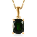 Chrome Diopside Solitaire Pendant Necklace 20 Inches in Vermeil Yellow Gold Over Sterling Silver 2.00 ctw - Sticky add to cart bar