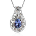 Tanzanite, Uncut Natural Pink Diamond Pendant Necklace (20 Inches) in Vermeil YG Over Sterling Silver 1.25 ctw - Sticky add to cart bar