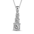Moissanite Pendant Necklace 20 Inches in Platinum Over Sterling Silver 1.50 ctw - Sticky add to cart bar