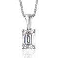 Moissanite Solitaire Pendant Necklace 20 Inches in Platinum Over Sterling Silver 1.00 ctw - Sticky add to cart bar