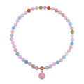 Pink Morganite, Aquamarine, Heliodor Beaded Necklace 18 Inches and Charm in 14K RG and Rhodium Over Sterling Silver 245.00 ctw - Sticky add to cart bar