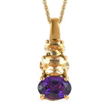 Amethyst and Brazilian Citrine Pendant Necklace 20 Inches in Vermeil Yellow Gold Over Sterling Silver 1.35 ctw - Sticky add to cart bar