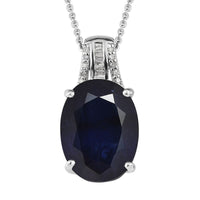 Masoala Sapphire (FF) and Diamond Pendant Necklace 20 Inches in Platinum Over Sterling Silver 14.35 ctw