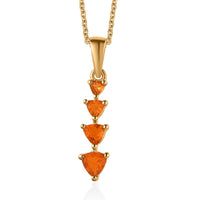 Jalisco Fire Opal Pendant Necklace 20 Inches in Vermeil Yellow Gold Over Sterling Silver 0.35 ctw