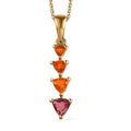 Multi-Tourmaline and Jalisco Fire Opal Pendant Necklace 20 Inches in Vermeil Yellow Gold Over Sterling Silver 0.40 ctw - Sticky add to cart bar