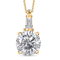 Moissanite Pendant Necklace 20 Inches in Vermeil Yellow Gold Over Sterling Silver 3.60 ctw
