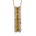 Yellow and White Diamond Pendant Necklace 20 Inches in Vermeil Yellow Gold Over Sterling Silver 1.00 ctw - Sticky add to cart bar