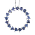 Tanzanite Circle Pendant Necklace 20 Inches in Platinum Over Sterling Silver 1.85 ctw - Sticky add to cart bar