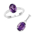Premium Mashamba Amethyst Solitaire Ring and Pendant in Sterling Silver 2.25 ctw - Sticky add to cart bar