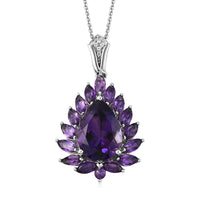 Premium Moroccan Amethyst and Multi Gemstone Pendant Necklace 20 Inches in Platinum Over Sterling Silver 7.50 ctw