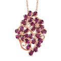 Orissa Rhodolite Garnet Floral Pendant Necklace 20 Inches in Vermeil Rose Gold Over Sterling Silver 6.90 ctw - Sticky add to cart bar