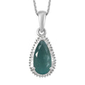 Grandidierite and Diamond Radiant Halo Pendant Necklace 20 Inches - Sticky add to cart bar