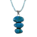Artisan Crafted Peruvian Opalina Pendant with Malgache Neon Apatite Beaded Necklace 20 Inches in Sterling Silver 51.40 ctw - Sticky add to cart bar