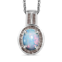 Premium AMERICAN Natural Sleeping Beauty Turquoise and Blue Diamond Halo Pendant Necklace 20 Inches in Platinum Over Sterling Silver 1.75 ctw