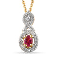 Premium Ouro Fino Rubellite and Natural White Zircon Infinity Pendant Necklace 20 Inches in Vermeil Yellow Gold Over Sterling Silver 0.40 ctw - Sticky add to cart bar
