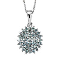 Narsipatnam Alexandrite Floral Pendant Necklace 20 Inches in Platinum Over Sterling Silver 1.10 ctw