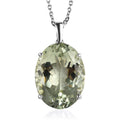 Doorbuster Montezuma Prasiolite Pendant Necklace 20 Inches in Platinum Over Sterling Silver 15.00 ctw - Sticky add to cart bar