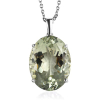 Doorbuster Montezuma Prasiolite Pendant Necklace 20 Inches in Platinum Over Sterling Silver 15.00 ctw
