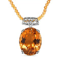TLV Brazilian Citrine Pendant with Beaded Necklace (20 Inches) in Platinum Over Sterling Silver (12 g) 100.00 ctw - Sticky add to cart bar